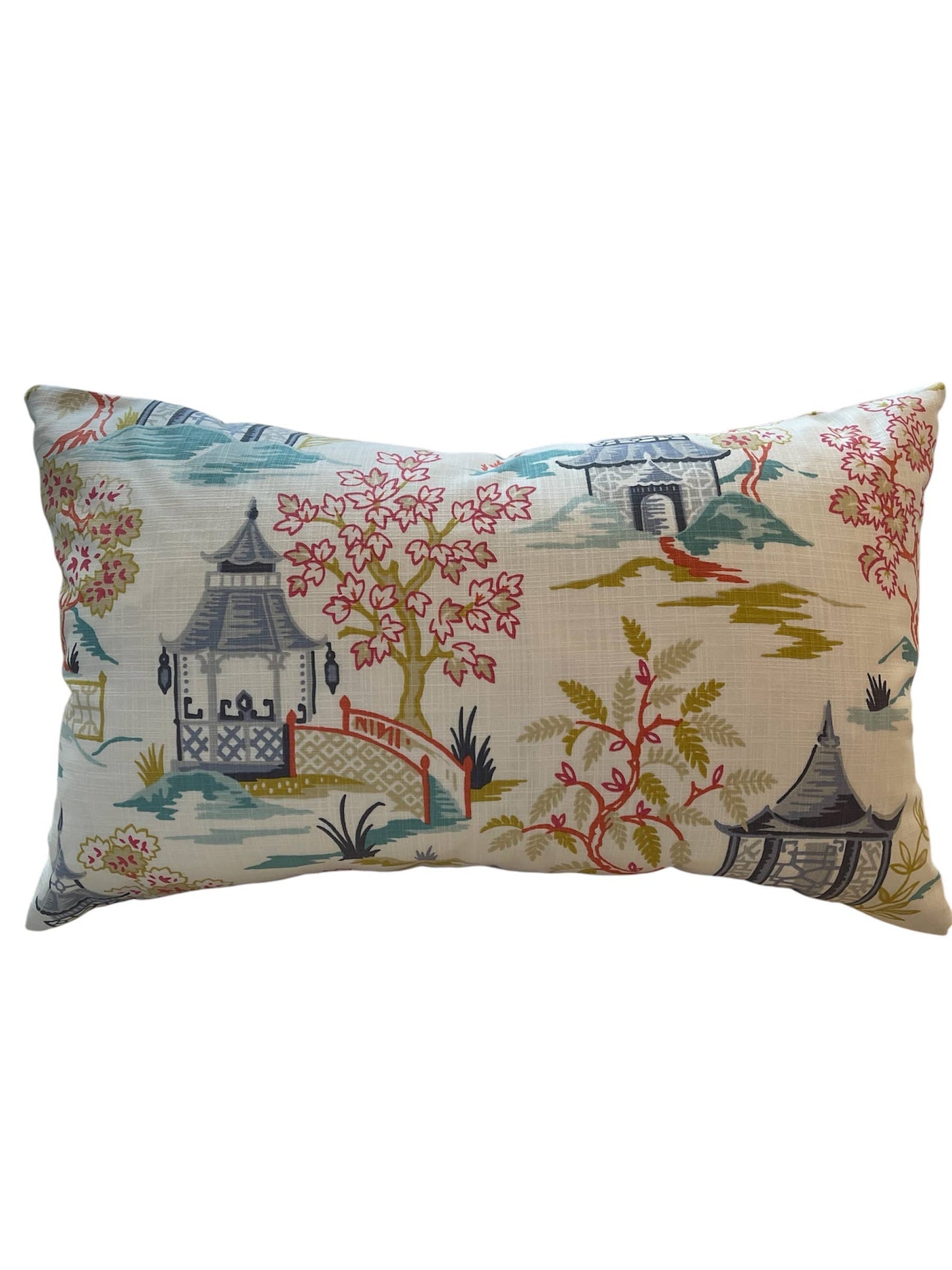 Hestor Chinoiserie LUMBAR Pillow with Feather Insert 