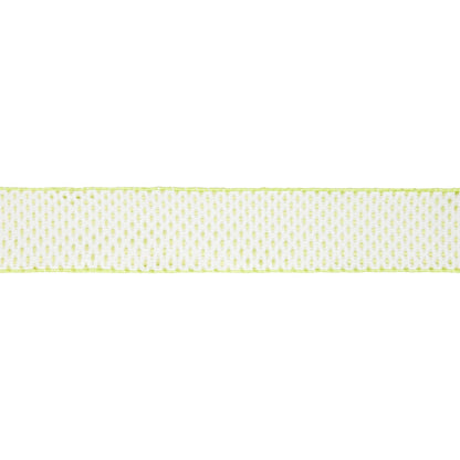 2 1/2" Wired Ribbon | Lime Green/White Woven | 10 Yard Roll