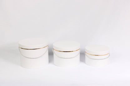 Single Gold Rim Cylinder Flower Gift Box