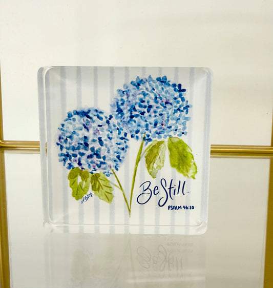 "Be Still" Acrylic Scripture Block