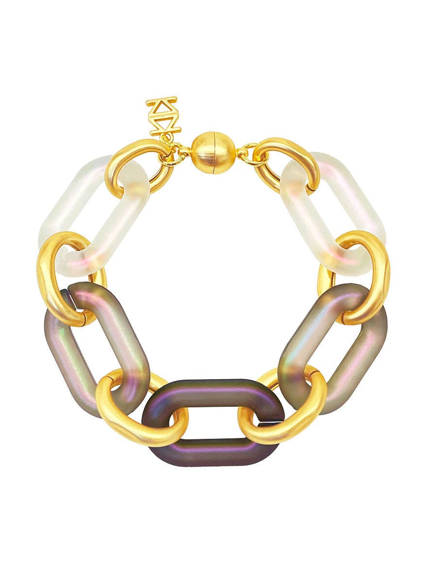 Multi-Color Resin Oval Links Bracelet