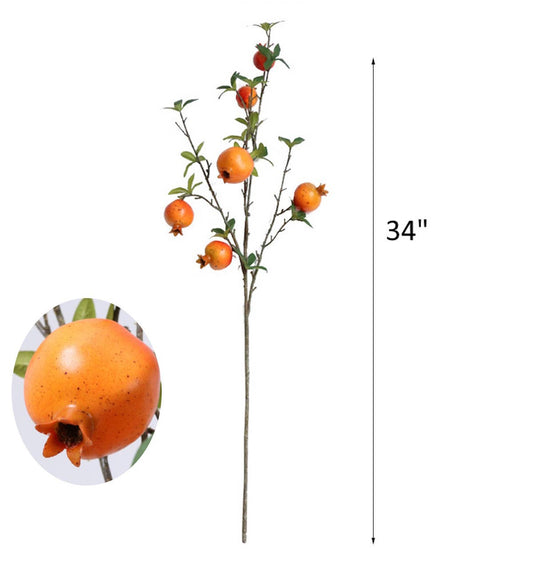 34"-Artificial Pomegranate Branche-6 Fruits