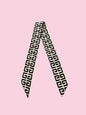 Twilly Scarf (BLACK/WHITE GEOMETRIC)