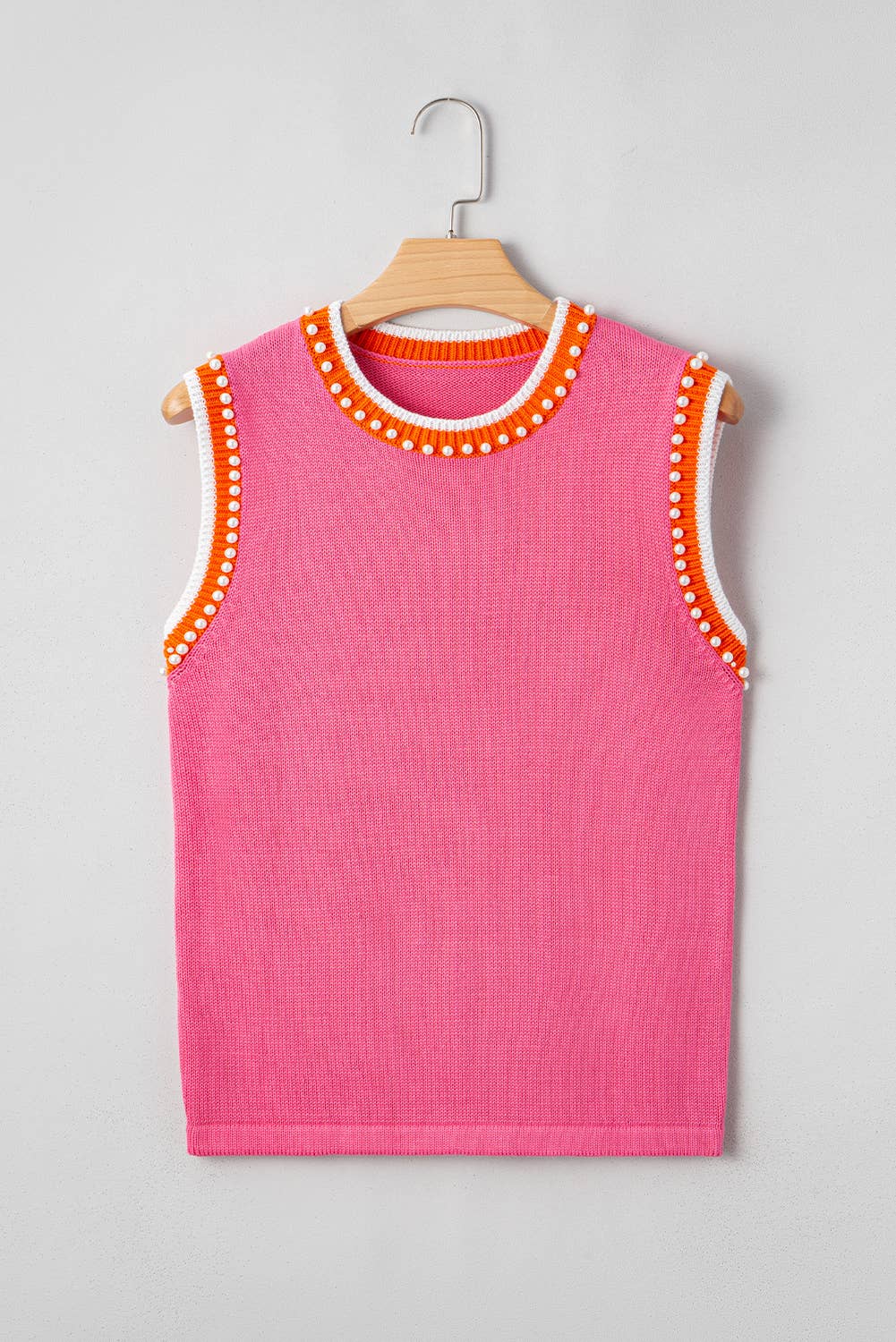 Solid Beaded Shift Sweater Vest
