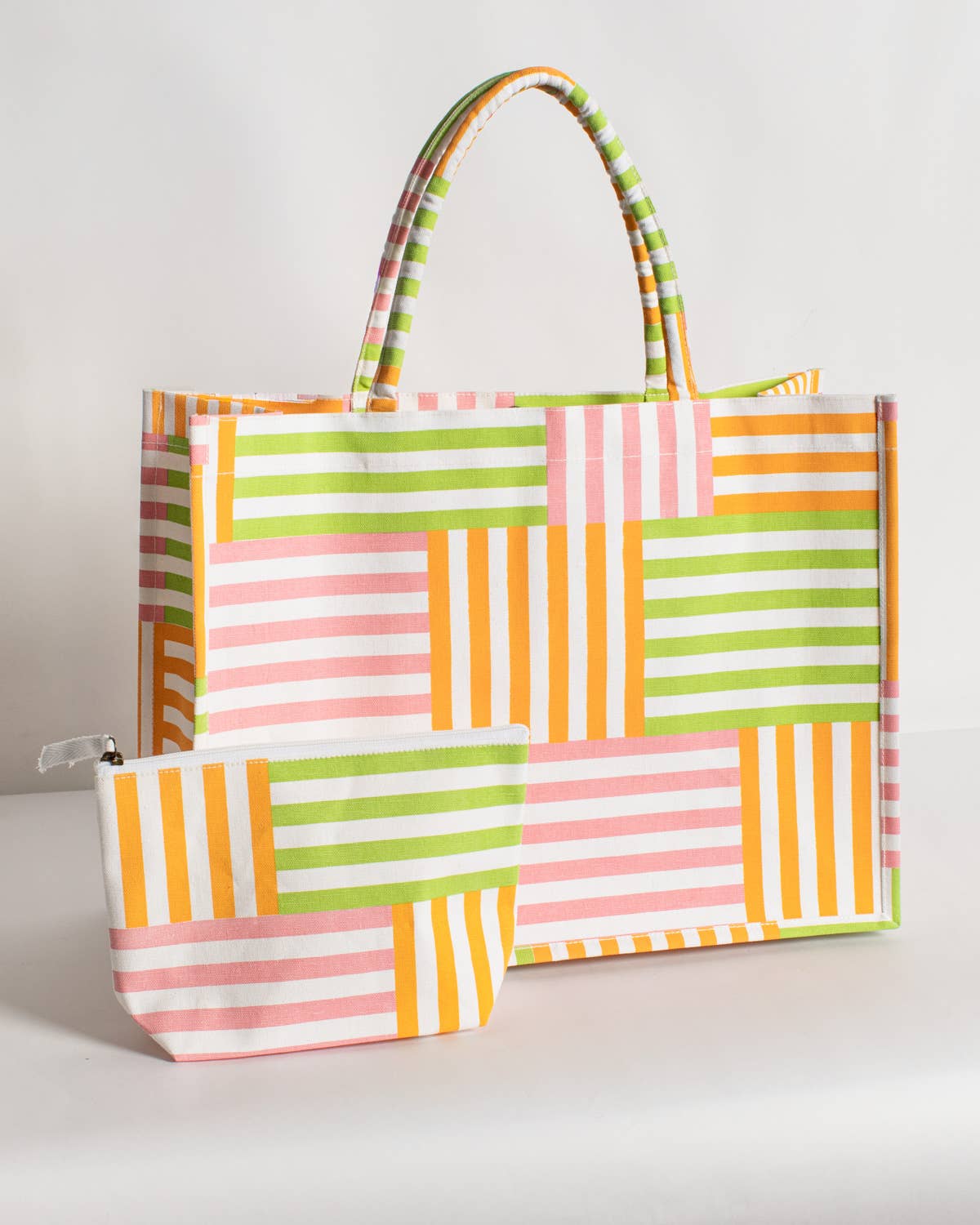 Freeport Stripe Tote, Multi (19x14x7.5)