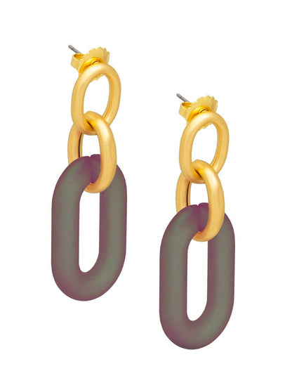 Resin Oval Link Drop Earring
