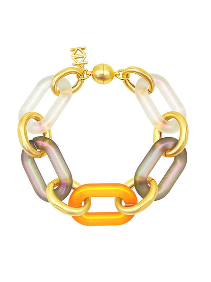 Multi-Color Resin Oval Links Bracelet
