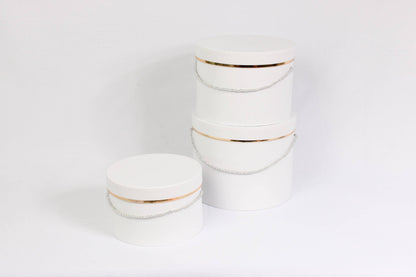 Single Gold Rim Cylinder Flower Gift Box